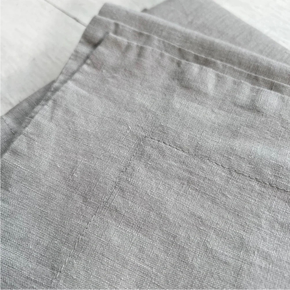 RARE 2 Restoration Hardware Stonewashed Belgian Flax Linen Standard Shams Gray